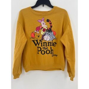Disney Winnie the Pooh Friends Sweatshirt Mustard Yellow Small